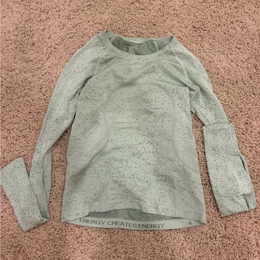 Lululemon Athletica Light Green Energy Top